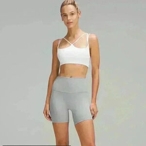 LULULEMON Align 4” Bike Shorts  poolside 4 gray HIGH RISE Nulu size 4